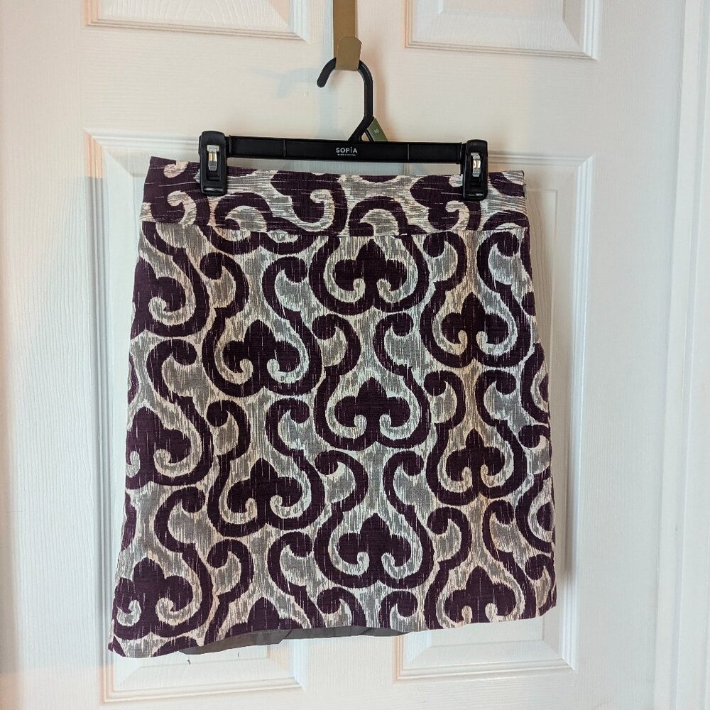 Ann taylor purple grey and white skirt - 8